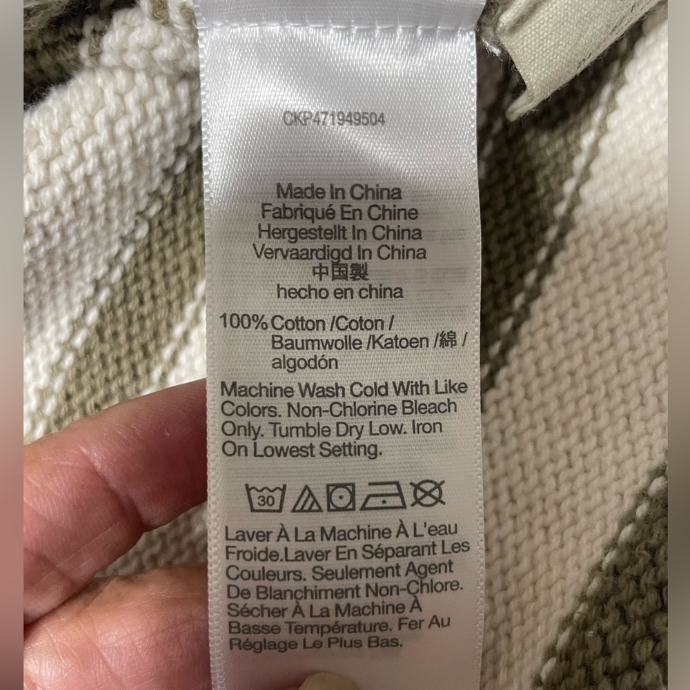 Madewell Conway Pullover Sweater Cream With Green Stripes Size XS - Picture 13 of 13